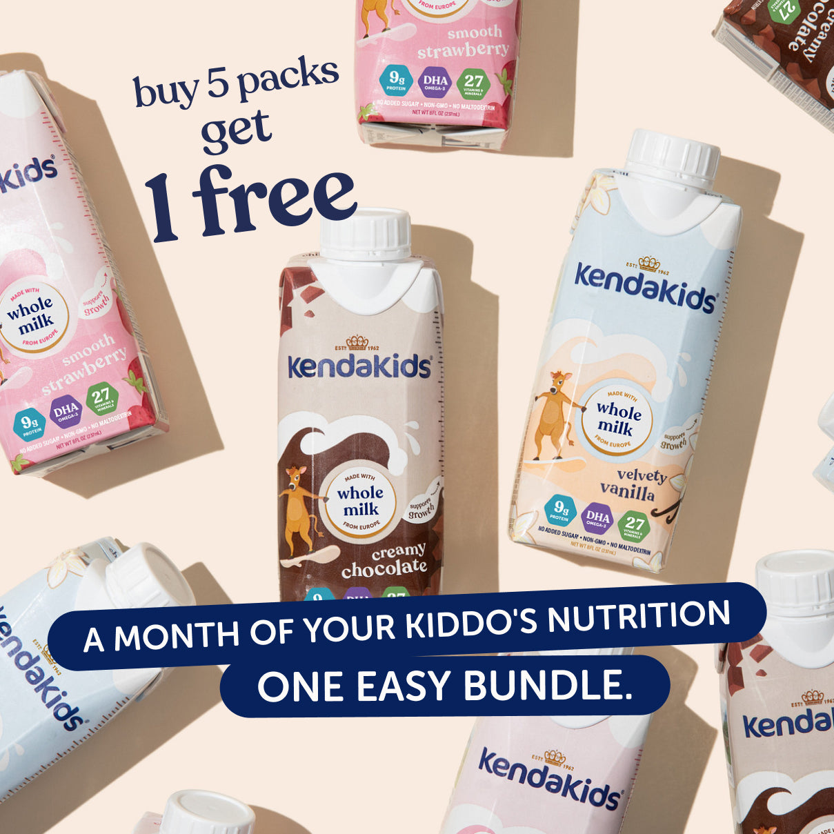 Paquete de Batidos Nutricionales Completos KendaKids - Compra 5, lleva 1 gratis
